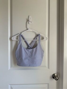 Lululemon Lavender Strappy Longline Sports Bra Criss Cross Back